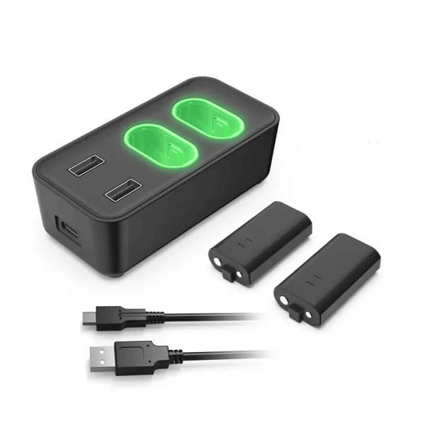 Акумулятори 2 шт + зарядка для Xbox Series і One S X Dobe TYX-0665 Black