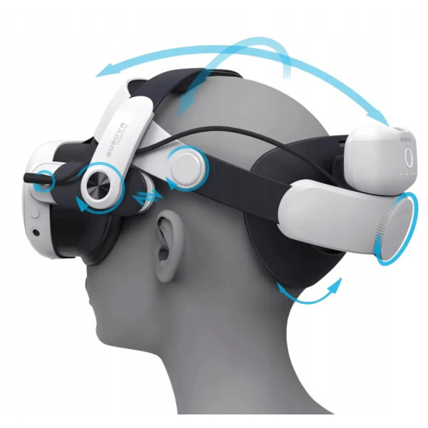 Кріплення BoboVR M3 Pro для Oculus meta Quest 3 та 3s з акумулятором 5200 мА·год White strap кріплення ремінь 