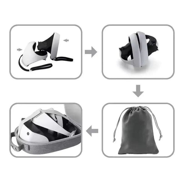 Сумка чохол IPega GP-516 для перенесення та зберігання окулярів PS VR2 playstation Grey