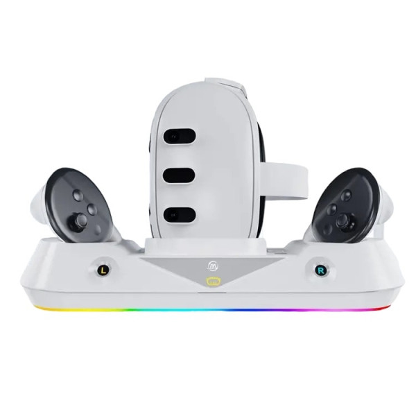 Зарядная док-станция JYS MQ001 RGB для Oculus Meta Quest 3 White