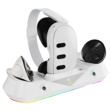 Зарядна док-станція JYS MQ001 RGB для Oculus Meta Quest 3 White