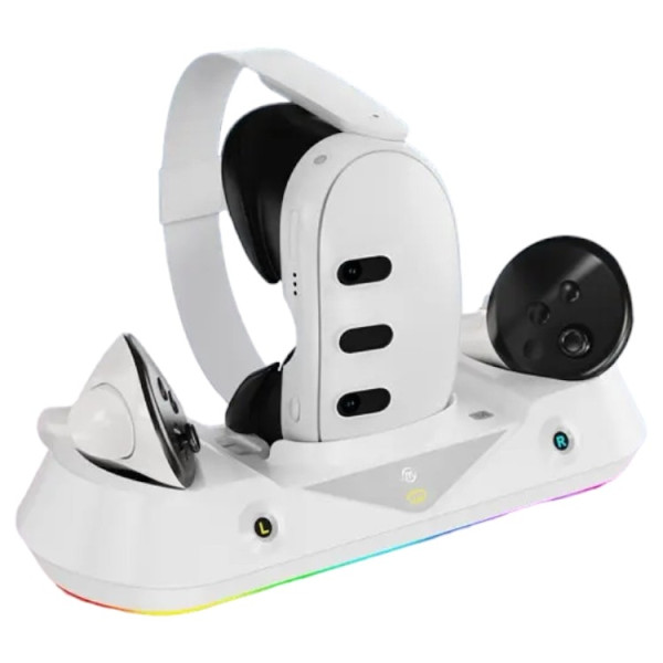 Зарядная док-станция JYS MQ001 RGB для Oculus Meta Quest 3 White