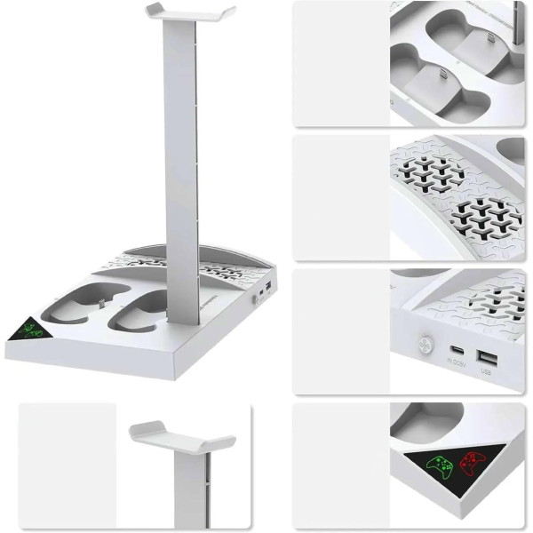 Док-станція Ipega PG-XBS013A White для XBOX Series S з охолодженням і акумуляторами
