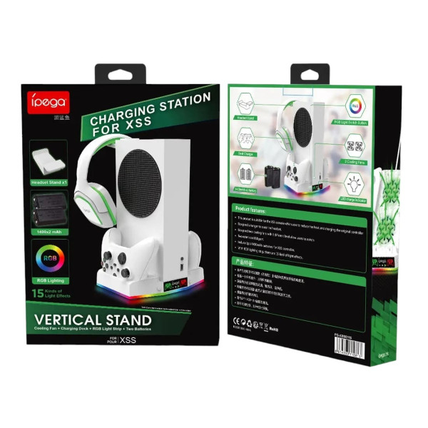 Док-станція Ipega PG-XBS011S White з двома акумуляторами, RGB-підсвіткою й охолодженням для XBOX Series S 