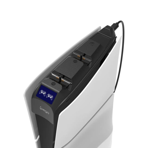 Подвійна зарядна станція з Led-підсвіткою для геймпадів PS5 Slim iPega PG-P5S016 