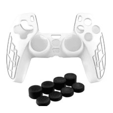 Чохол білий TOYILUYA + 9 в 1 ковпачки для геймпада DualSense PS5 (силіконові накладки)