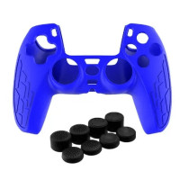 Чохол синій TOYILUYA + 9 в 1 ковпачки для геймпада DualSense PS5 (силіконові накладки)