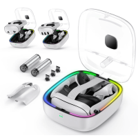 Зарядна RGB докстанція, сумка для зберігання JYS-MQ002 для Meta Quest 3 3s, біла