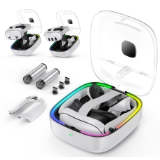 Зарядна RGB докстанція, сумка для зберігання JYS-MQ002 для Meta Quest 3 3s, біла
