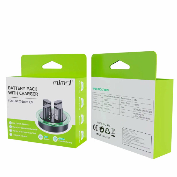 Зарядна станція MIMD SND-492 + 4 акумулятори Xbox Series/One , чорна