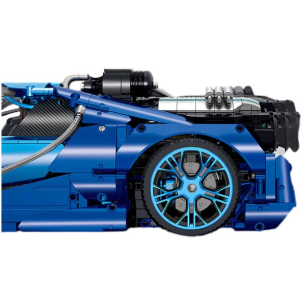 Конструктор на радіокеруванні GULY 10613 Bugatti W16 модель 1:8 з моторизованою підсвіскою та справжнім вихлопом, 3868 деталей