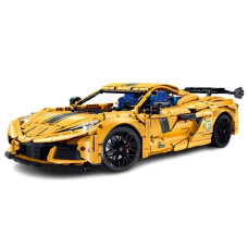 Конструктор на радіокеруванні GULY 10622 Corvette C8 1:8 з моторизованою підсвіскою, дверями та антикрилом, 3788 деталей 
