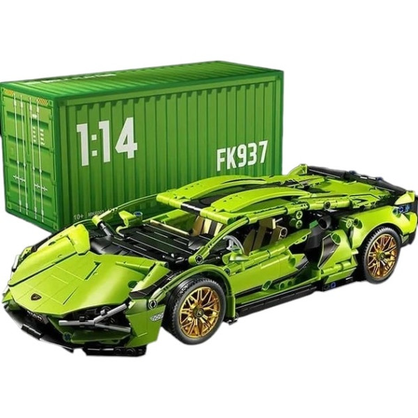 Конструктор на радіокеруванні Lamborghini 1:14 зелений з моторами , 1280 деталей 