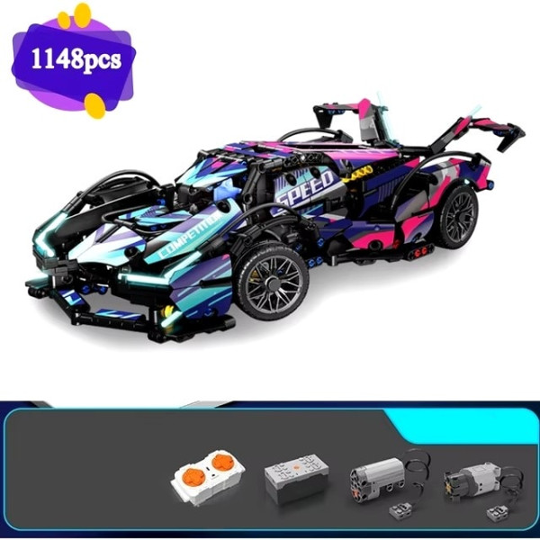 Конструктор на радіокеруванні Cyber Lamborghini з моторами , 1148 деталей 