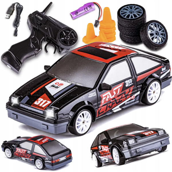 Машинка для дрифта на радіокеруванні 1:24 4WD Rally Series Toyota Corolla , чорна