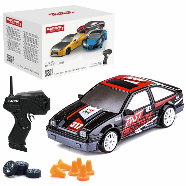 Машинка для дрифта на радіокеруванні 1:24 4WD Rally Series Toyota Corolla , чорна