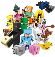 Конструктор Minecraft SJ82006 Набір фігурок персонажів 16 шт 205 деталей Майнкрафт MineWorld My World