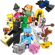 Конструктор Minecraft SJ82006 Набір фігурок персонажів 16 шт 205 деталей Майнкрафт MineWorld My World