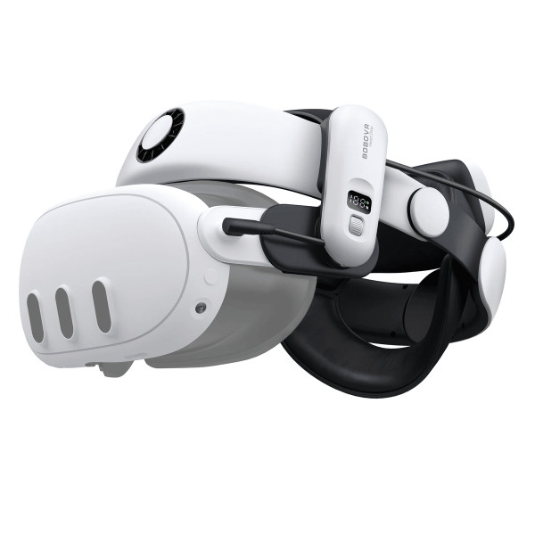 Кріплення BoboVR S3 Pro V2.0 для Meta Quest 3 3S з акумулятором 10000Mah і кондиціонером білий