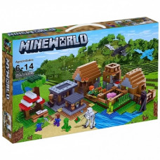 Конструктор Minecraft 938 деталей AA8002 Пригоди у селищі Майнкрафт MineWorld My World