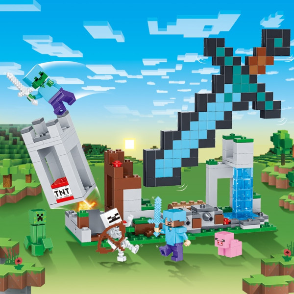 Конструктор Minecraft АА8003 Застава меча з фігурками 359 деталей Майнкрафт MineWorld My World