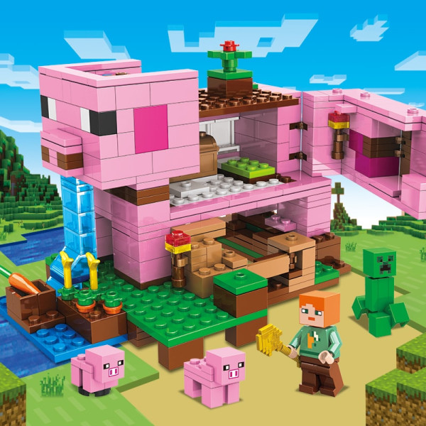 Конструктор Minecraft АА8004 Будинок-свиня 387 деталей Майнкрафт MineWorld My World