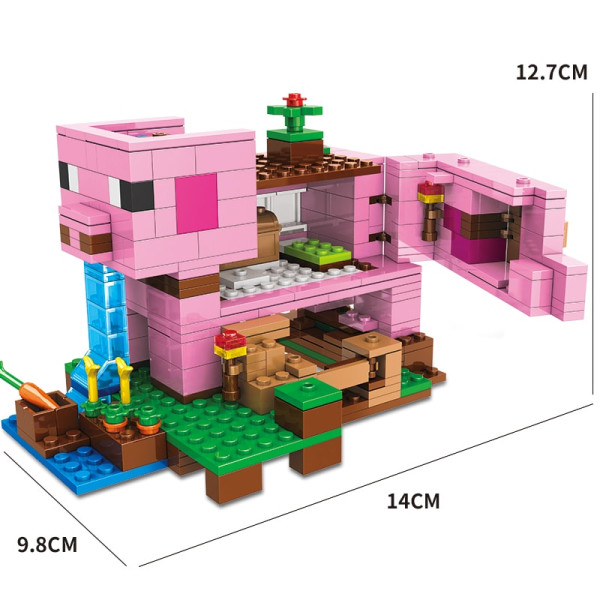 Конструктор Minecraft АА8004 Будинок-свиня 387 деталей Майнкрафт MineWorld My World