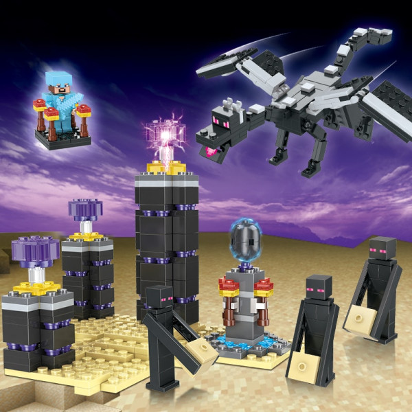 Конструктор Minecraft АА8008 Острів дракона з міні фігурками 475 деталей Майнкрафт MineWorld My World