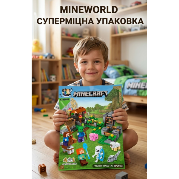 Конструктор Minecraft SJ82004 Лісова схованка 233 деталей Майнкрафт MineWorld My World