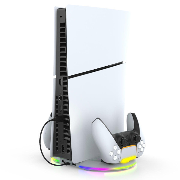 Вертикальна зарядна станція з RGB-підсвіткою iPega PG-P5S045  для Sony PlayStation 5 та PS5 Slim біла