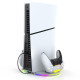 Вертикальна зарядна станція з RGB-підсвіткою iPega PG-P5S045  для Sony PlayStation 5 та PS5 Slim біла