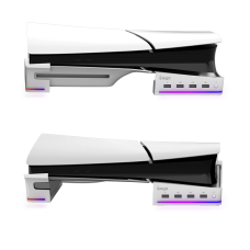 Мультифункціональна RGB горизонтальна підставка IPega PG-P5S021 для Playstation 5 Slim та PS5 Pro біла