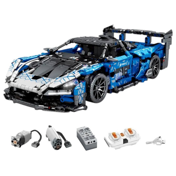 Конструктор на радіокеруванні Technic McLaren Senna GTR з моторами та підсвіткою 1404 деталей синій