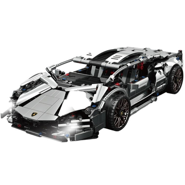 Конструктор спорткар на радіокеруванні Technic Lamborghini з моторами та підсвіткою 1314 деталей сірий