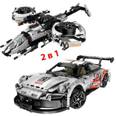 Конструктор 2 в 1 Technic Porsche 911 та літальний апарат 1861 деталей білий