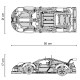 Конструктор спорткар на радіокеруванні Technic Porsche 911 кіберпанк 1:14 з моторами та підсвіткою 1116 деталей фіолетовий