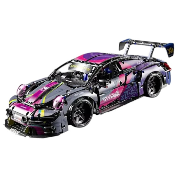 Конструктор спорткар Technic Porsche 911 кіберпанк 1:14 1116 деталей фіолетовий