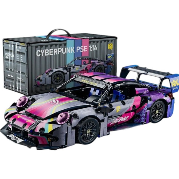 Конструктор спорткар Technic Porsche 911 кіберпанк 1:14 1116 деталей фіолетовий