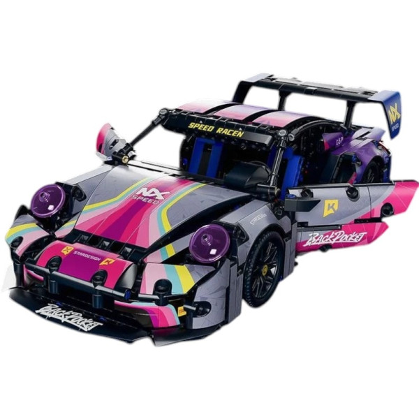 Конструктор спорткар Technic Porsche 911 кіберпанк 1:14 1116 деталей фіолетовий