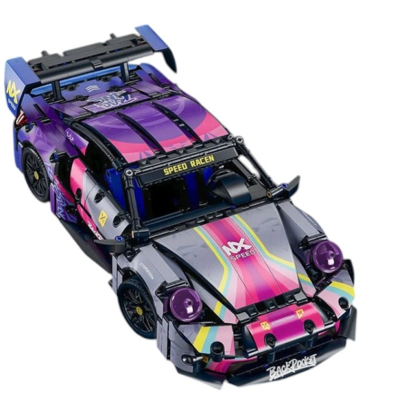 Конструктор спорткар Technic Porsche 911 кіберпанк 1:14 1116 деталей фіолетовий