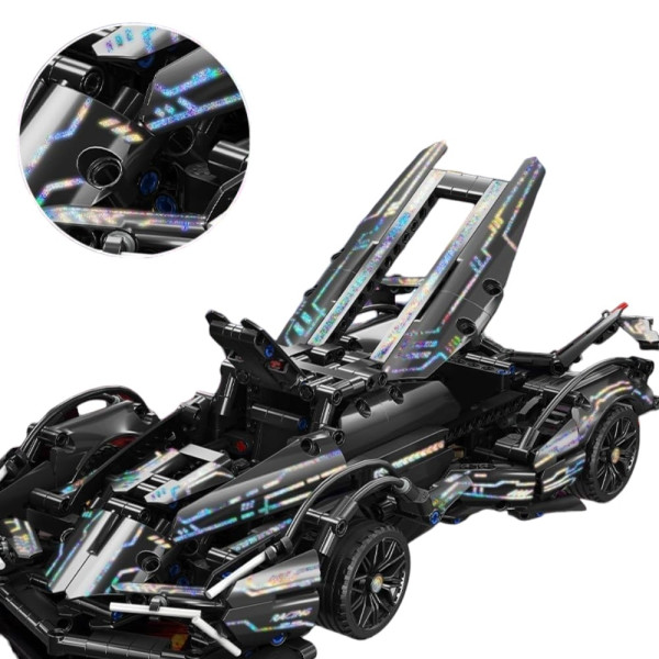 Конструктор спорткар на радіокеруванні Technic Supercar 1:14 з моторами та підсвіткою 1148 деталей чорний