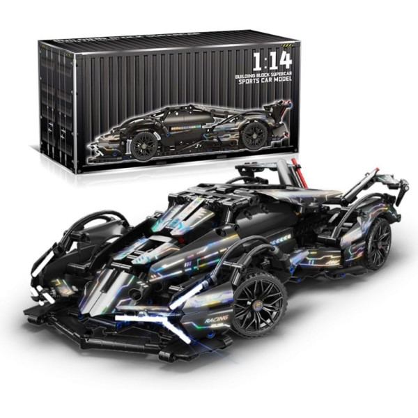 Конструктор спорткар на радіокеруванні Technic Supercar 1:14 з моторами та підсвіткою 1148 деталей чорний