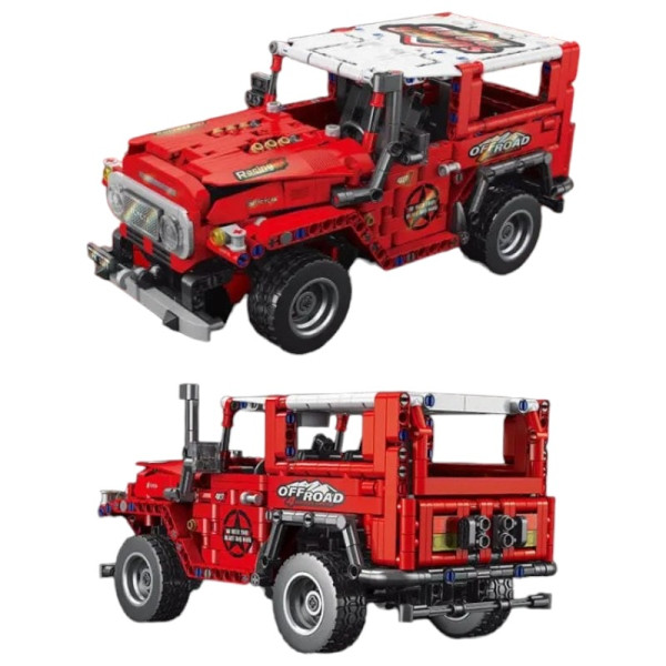 Конструктор позашляховика Technic Toyota Land Cruiser 40 offroad 1:14 910 деталей червоний