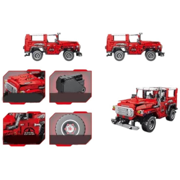 Конструктор позашляховика Technic Toyota Land Cruiser 40 offroad 1:14 910 деталей червоний