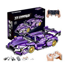 Конструктор спорткара на радіокеруванні Technic Lamborghini Cyber Punk 1:14 з підсвіткою 1280 деталей фіолетовий