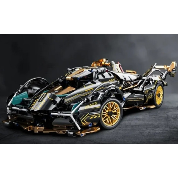 Конструктор суперкара на радіокеруванні Technic Velocity car 1:14 з підсвіткою 1148 деталей чорний