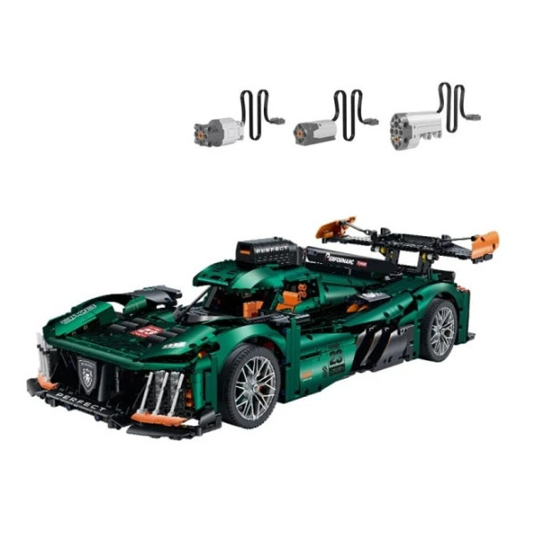 Конструктор суперкара на радіокеруванні GULY 10616 Peugeot Le Mans Technic 1:8 3746 деталей зелений