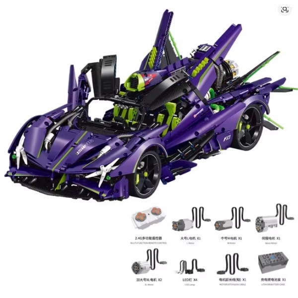 Конструктор спорткара на радіокеруванні GULY 10614 ABOL-EVO Technic 1:8 3909 деталей фіолетовий