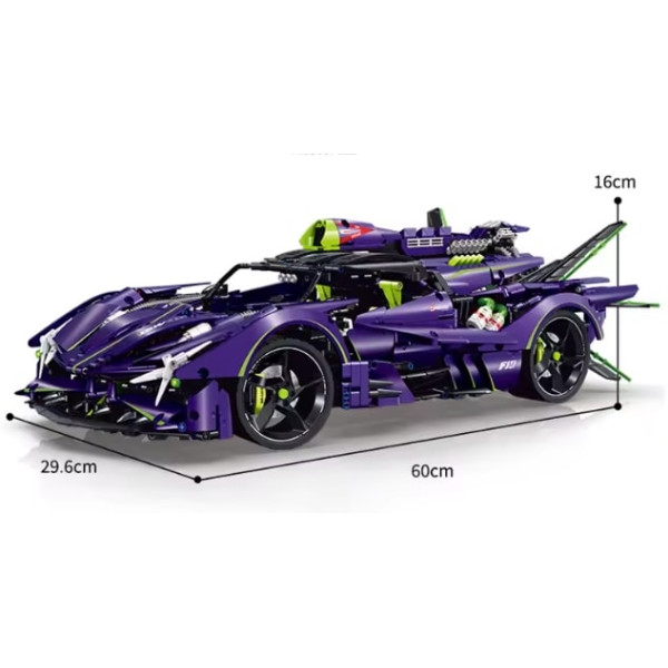 Конструктор спорткара на радіокеруванні GULY 10614 ABOL-EVO Technic 1:8 3909 деталей фіолетовий