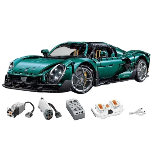 Конструктор спорткара на радіокеруванні GULY 10621 Alfa Romeo 33 Stradale Technic 1:8 4208 деталей зелений